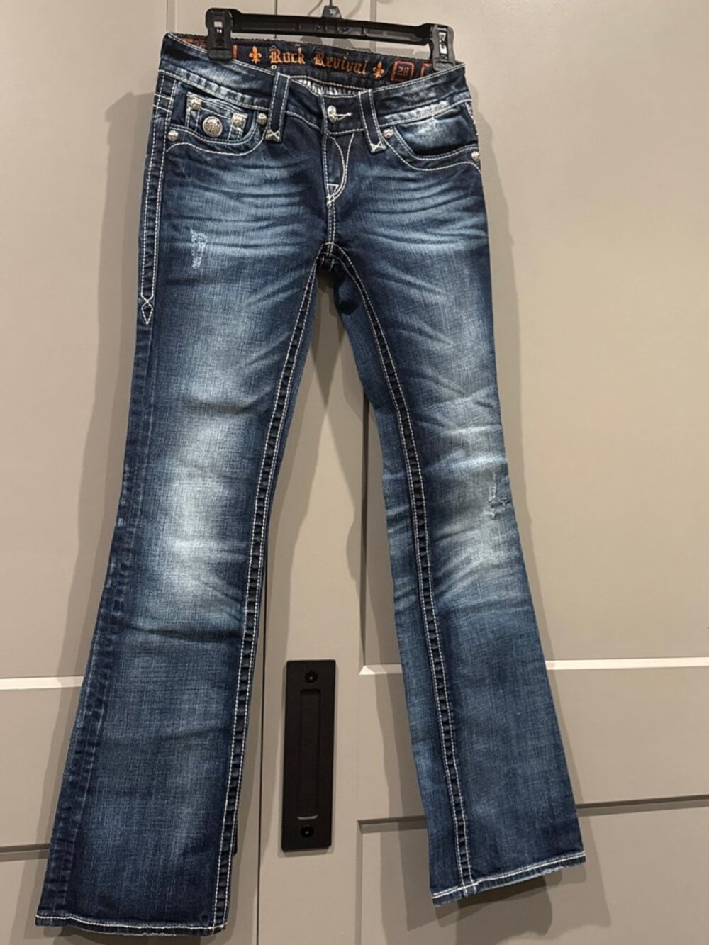 Rock Revival Jeans Womens 28 Blue Jen Stretch Denim Bootcut